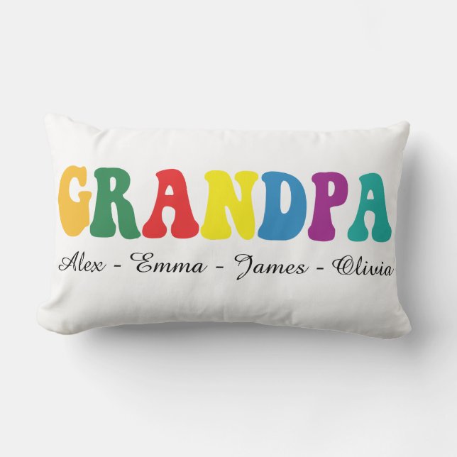 Personalized Grandpa Gift with Grandkids’ Names Kussen (Voorkant)