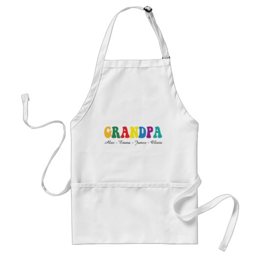 Personalized Grandpa Gift with Grandkids’ Names Standaard Schort (Voorkant)