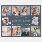 Personalized Grandparents 10 Photo Collage Modern Fleece Deken (Voorkant (Horizontaal))