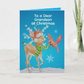 Personalized Grandsons Christmas Card  Kaart (Voorkant)