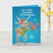 Personalized Grandsons Christmas Card  Kaart (Gele Bloem)