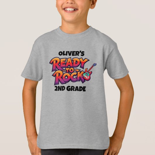 Personalized Graphic Kid T-shirt - Back To School (Voorkant)