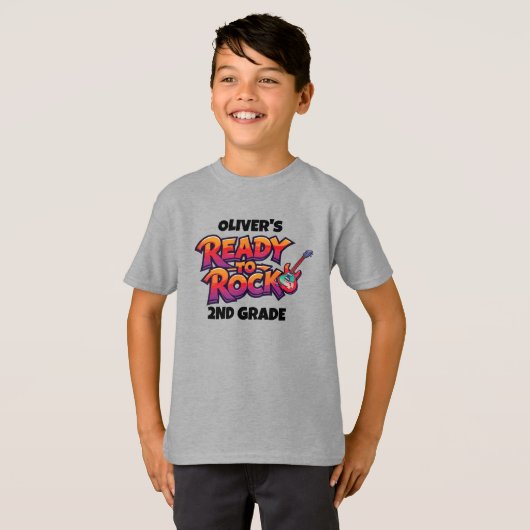 Personalized Graphic Kid T-shirt - Back To School (Voorkant volledig)