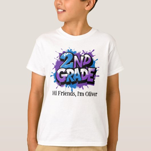 Personalized Graphic Kid T-shirt - Back To School (Voorkant)