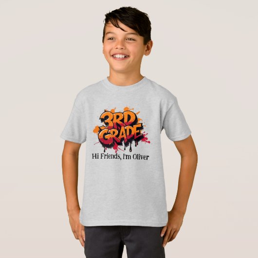 Personalized Graphic Kid T-shirt - Back To School (Voorkant volledig)