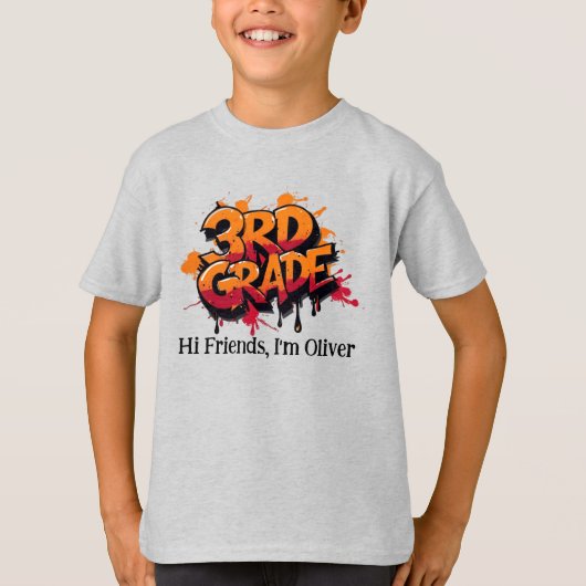 Personalized Graphic Kid T-shirt - Back To School (Voorkant)