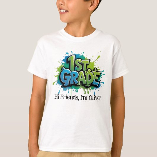 Personalized Graphic Kid T-shirt - Back To School (Voorkant)