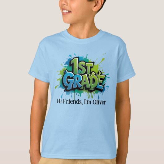 Personalized Graphic Kid T-shirt - Back To School (Voorkant)