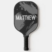 Personalized Gray Abstract Custom Name Pickleball Paddle (Voorkant)