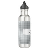 Personalized Gray Gingham Pattern & Custom Name Waterfles (Links)