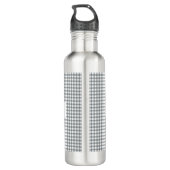 Personalized Gray Gingham Pattern & Custom Name Waterfles (Achterkant)