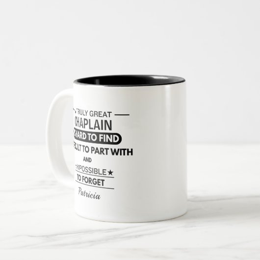 Personalized Great Chaplain Appreciation  Tweekleurige Koffiemok (Voorkant links)