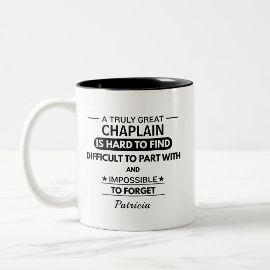 Personalized Great Chaplain Appreciation  Tweekleurige Koffiemok (Links)