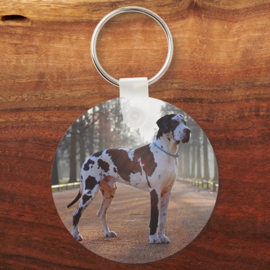 Personalized Great Dane – Minimalist Sleutelhanger (Voorkant)