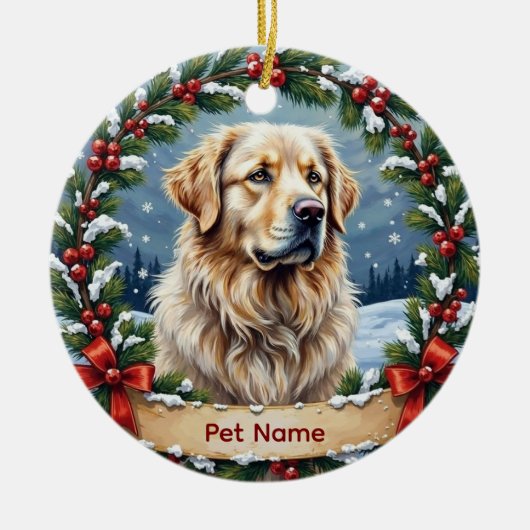 Personalized Great Pyrenees Christmas Keramisch Ornament (Voorkant)