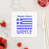 Personalized Greece Flag Name Paper Servet (Insitu)