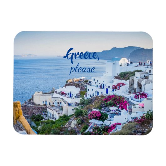 Personalized/Greece Please/Santorini Magneet (Horizontaal)