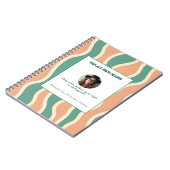 Personalized Green and Orange Wave Patterned  Notitieboek (Linkerzijde)