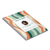 Personalized Green and Orange Wave Patterned  Notitieboek (Rechterzijde)