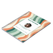 Personalized Green and Orange Wave Patterned  Notitieboek (Linkerzijde)