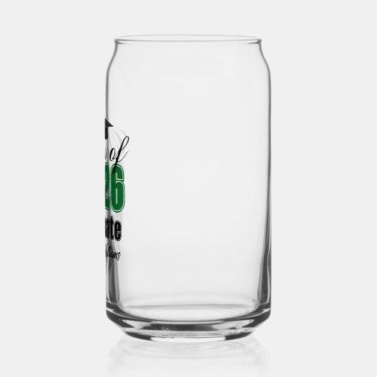 Personalized Green Class of 2026 Graduation Blikvorm Glas (Links)
