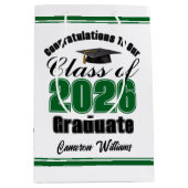 Personalized Green Class of 2026 Graduation Medium Cadeauzakje (Voorkant)