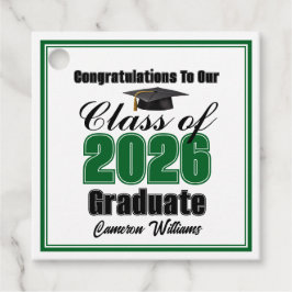 Personalized Green Class of 2026 Graduation Party Bedankjes Labels