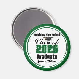 Personalized Green Class of 2026 Graduation Party Magneet