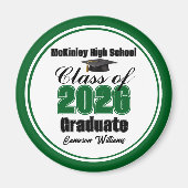 Personalized Green Class of 2026 Graduation Party Magneet (Voorkant)