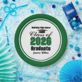 Personalized Green Class of 2026 Graduation Party Papieren Bordje (Feest)