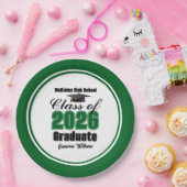 Personalized Green Class of 2026 Graduation Party Papieren Bordje (Feest)