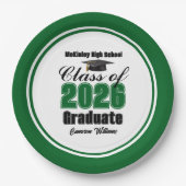 Personalized Green Class of 2026 Graduation Party Papieren Bordje (Voorkant)