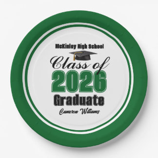 Personalized Green Class of 2026 Graduation Party Papieren Bordje