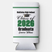 Personalized Green Class of 2026 Graduation Party Seltzer Blikjeskoeler (Achterkant)