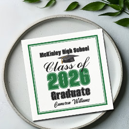 Personalized Green Class of 2026 Graduation Party Servet