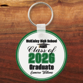 Personalized Green Class of 2026 Graduation Party Sleutelhanger