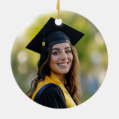 Personalized Green Class of 2026 Graduation Photo Keramisch Ornament (Achterkant)