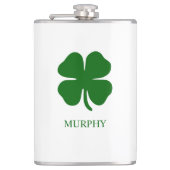 Personalized Green Clover Heupfles (Voorkant)