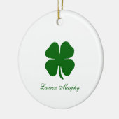 Personalized Green Clover Keramisch Ornament (Links)