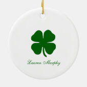 Personalized Green Clover Keramisch Ornament (Achterkant)