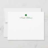 Personalized Green Clover Notitiekaartje (Voorkant)