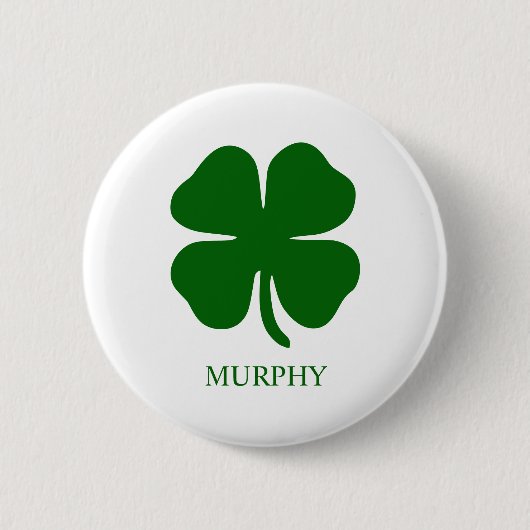 Personalized Green Clover Ronde Button 5,7 Cm (Voorkant)