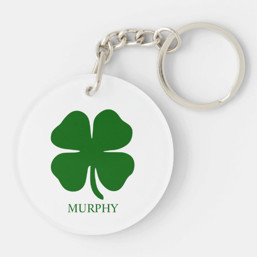 Personalized Green Clover Sleutelhanger (Achterkant)