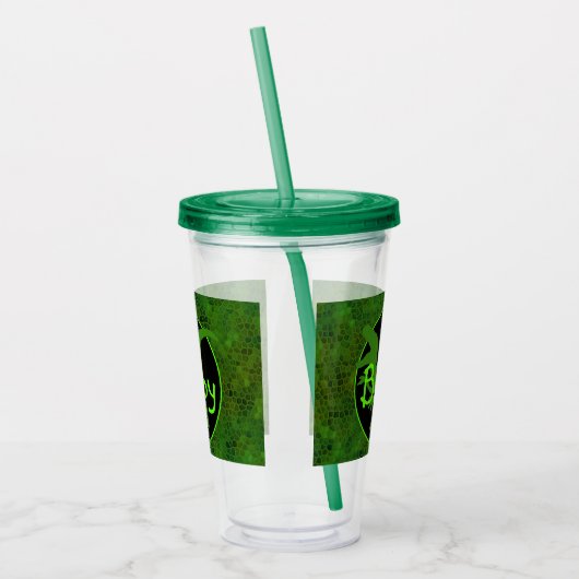 Personalized Green Dinosaur Hide Acryl Drinkbeker (Links)