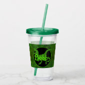 Personalized Green Dinosaur Hide Acryl Drinkbeker (Achterkant)
