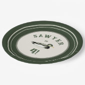 Personalized Green Duck Birthday Plates Papieren Bordje (Gekanteld)