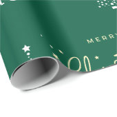Personalized Green Elegant Script Merry Christmas Cadeaupapier (Rol Hoek)