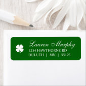 Personalized Green Four Leaf Clover Irish  Etiket (Insitu)