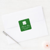 Personalized Green Four Leaf Clover Irish  Vierkante Sticker (Envelop)