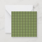 Personalized Green Gingham Notitiekaartje (Achterkant)